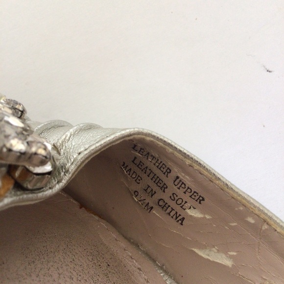 NORDSTROM GLINT SILVER WEDDING HEELS SIZE 9.5 - Picture 13 of 13